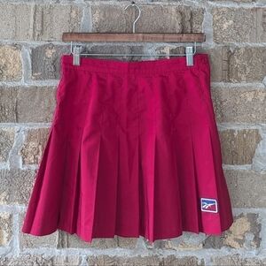 Vintage 80s Reebok Tennis Collection Pleated Skirt Medium Pickleball Bright Red